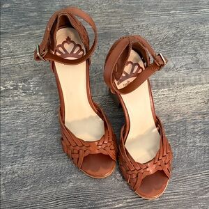 Fergie Tan Woven Sandals